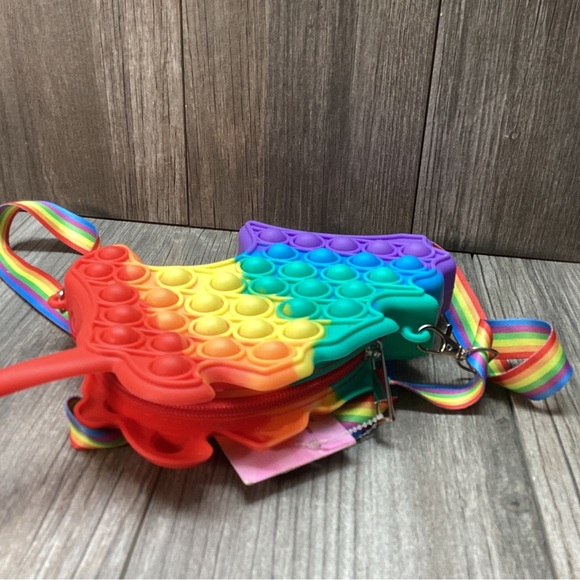 Unicorn Rainbow Crossbody Zippered Bag DANBAR Poppet Handbag Ages 8+ - Picture 10 of 14